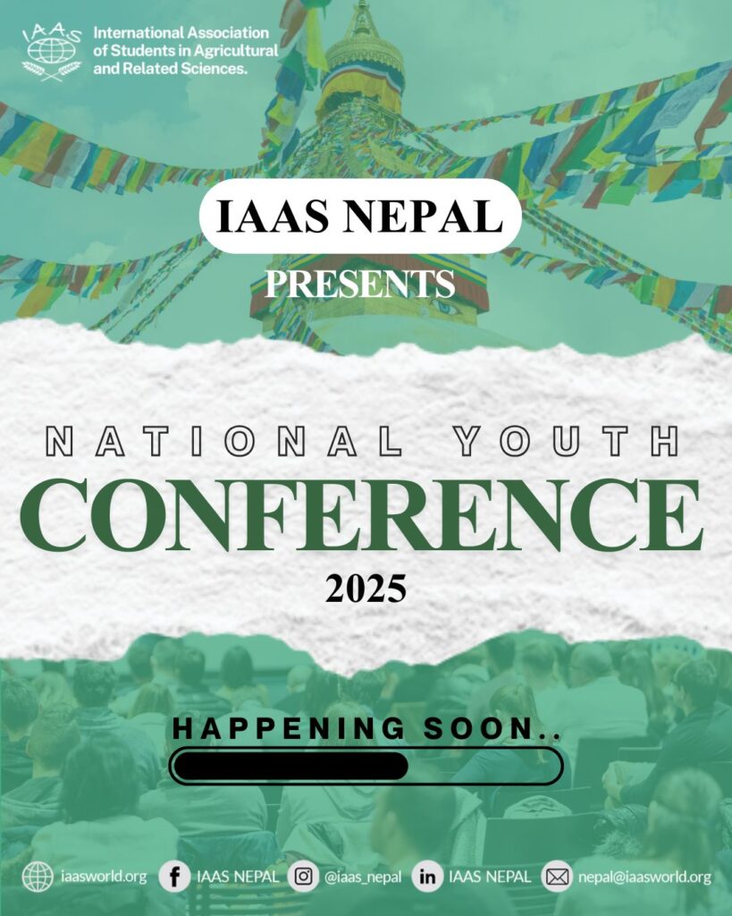 Poster for IAAS Nepal's National Youth Conference 2025.